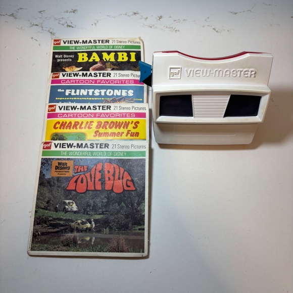 Vintage gaf View Master Disney Bambi, Love Bug, Flinstones, Charlie Brown Summer - Picture 3 of 12
